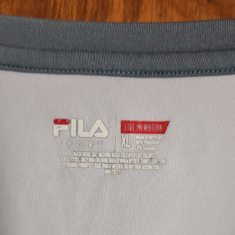 Fila Sport Active Tee -Multi Shade Green Shirt  XL - Picture 3 of 5